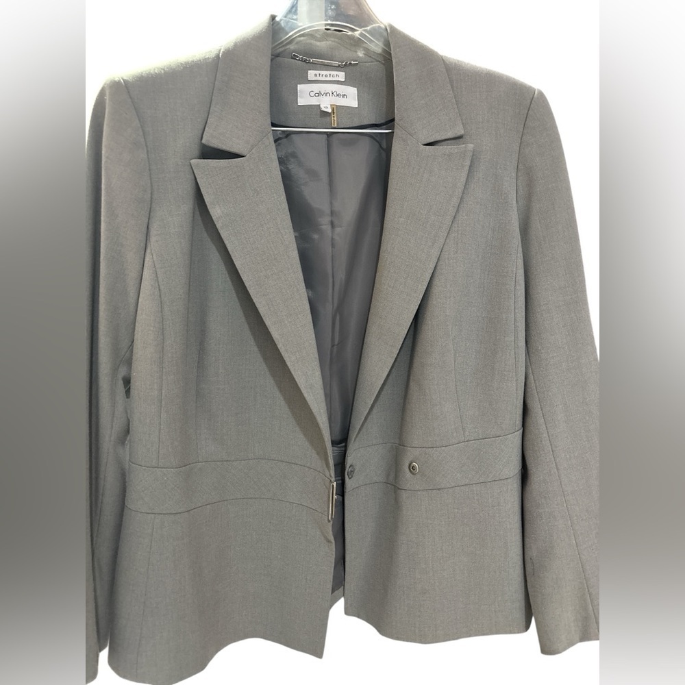 Calvin Klein Gray Blazer Professional Suit Jacket - Picture 3 of 4